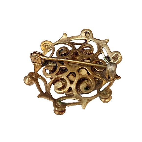 Vintage Guilloche Probably Gold Filled Brooch (A4044) - Picture 4 of 5